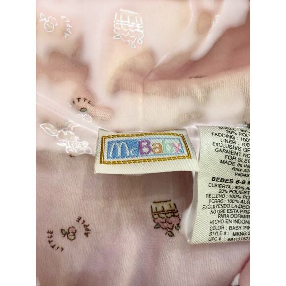 Vintage McBaby Girls Pink terry McDonalds Infant Jacket Snow Suit 6-9 Months - Picture 3 of 4
